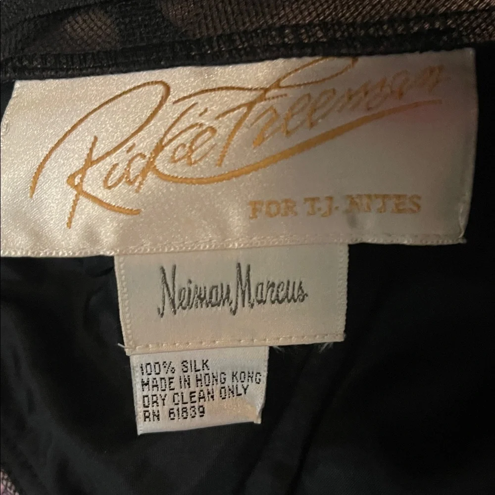 Rickie Freeman Neiman Marcus Brown 100% SILK Vintage Maxi Skirt/ Top - Picture 5 of 9